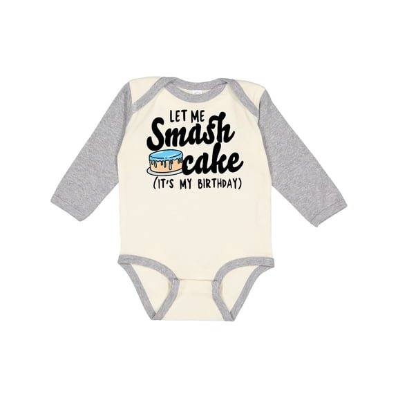 Inktastic Let Me Smash Cake Its My Birthday Boys Long Sleeve Baby Bodysuit