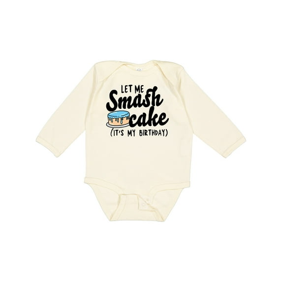 Inktastic Let Me Smash Cake Its My Birthday Boys Long Sleeve Baby Bodysuit