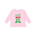 thumbnail image 1 of Inktastic Let Me Take an Elfie, Elf Shoes, Snow, Christmas Boys or Girls Long Sleeve Toddler T-Shirt, 1 of 5