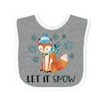 thumbnail image 1 of Inktastic Let it Snow Cute Orange Fox in Hat and Scarf Boys or Girls Baby Bib, 1 of 4