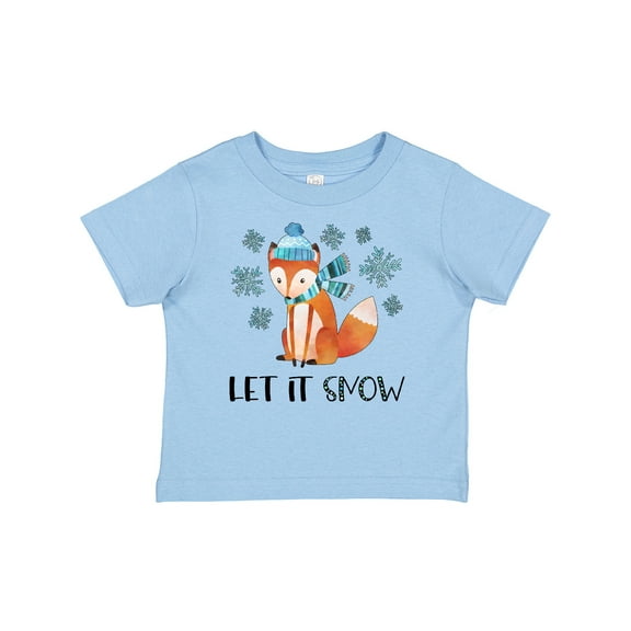 Inktastic Let it Snow Cute Orange Fox in Hat and Scarf Boys or Girls Baby T-Shirt