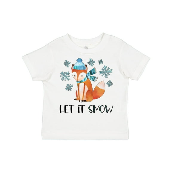 Inktastic Let it Snow Cute Orange Fox in Hat and Scarf Boys or Girls Toddler T-Shirt