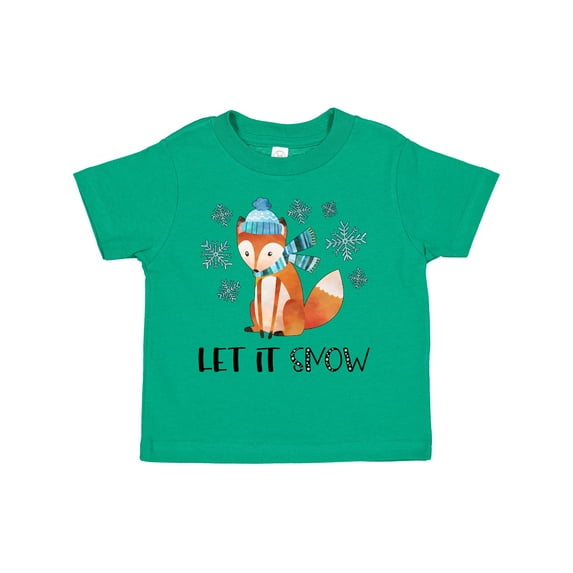 Inktastic Let it Snow Cute Orange Fox in Hat and Scarf Boys or Girls Toddler T-Shirt