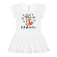 thumbnail image 1 of Inktastic Let it Snow Cute Orange Fox in Hat and Scarf Girls Toddler Dress, 1 of 5