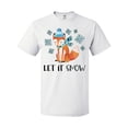 thumbnail image 1 of Inktastic Let it Snow Cute Orange Fox in Hat and Scarf T-Shirt, 1 of 5