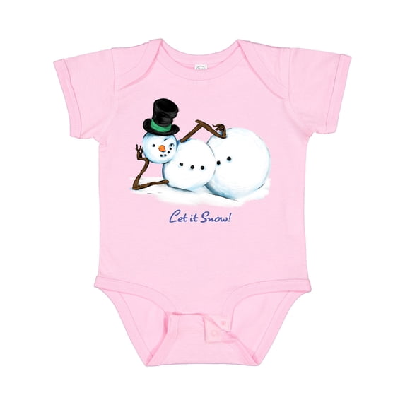 Inktastic Let it Snow Sassy Snowman in Top Hat Boys or Girls Baby Bodysuit