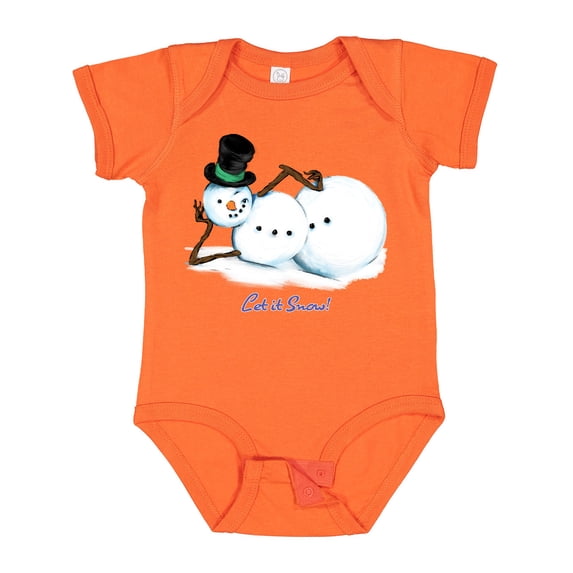 Inktastic Let it Snow Sassy Snowman in Top Hat Boys or Girls Baby Bodysuit