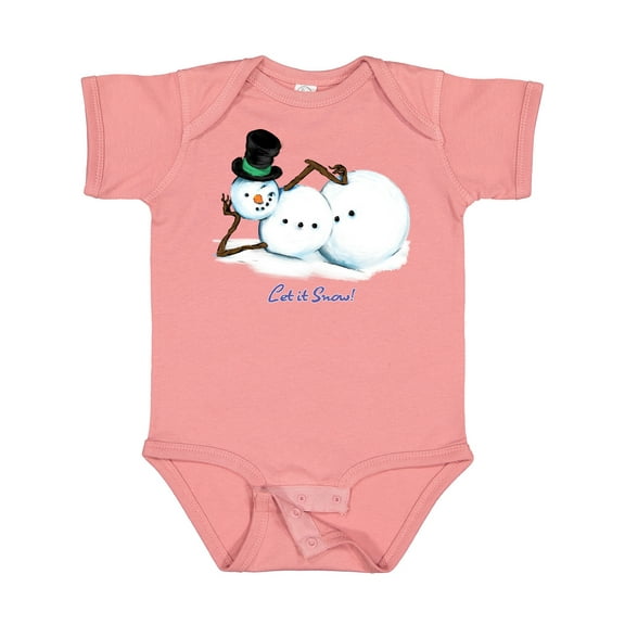 Inktastic Let it Snow Sassy Snowman in Top Hat Boys or Girls Baby Bodysuit