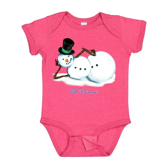 Inktastic Let it Snow Sassy Snowman in Top Hat Boys or Girls Baby Bodysuit