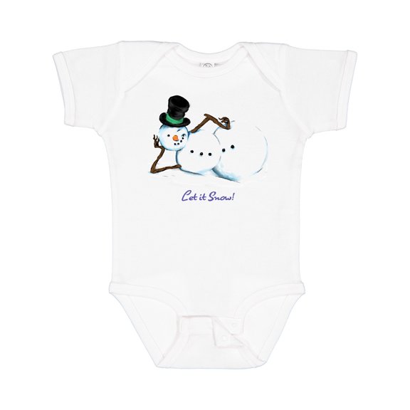Inktastic Let it Snow Sassy Snowman in Top Hat Boys or Girls Baby Bodysuit