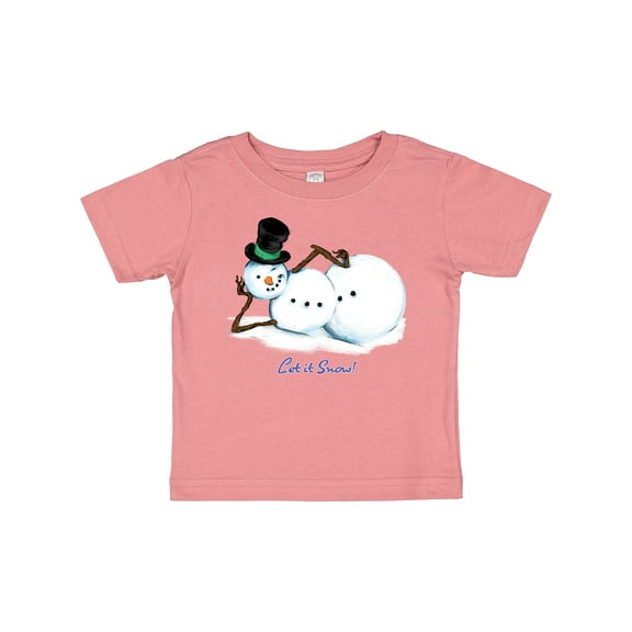 Inktastic Let it Snow Sassy Snowman in Top Hat Boys or Girls Baby T-Shirt