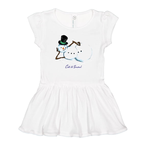 Inktastic Let it Snow Sassy Snowman in Top Hat Girls Toddler Dress