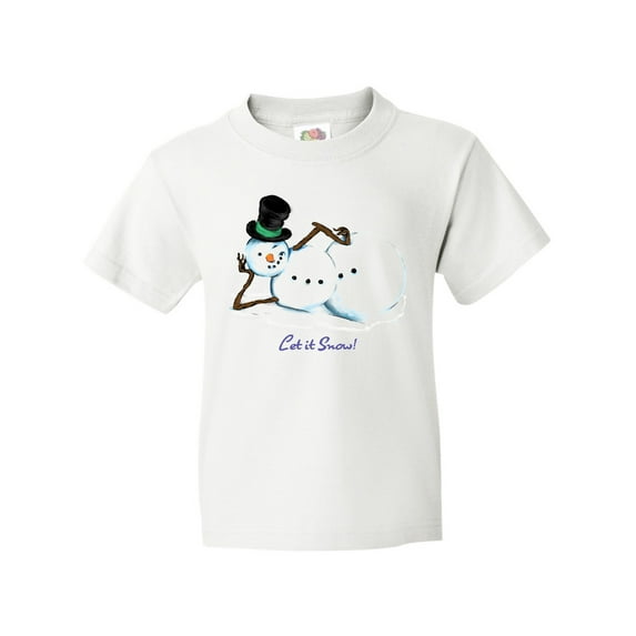 Inktastic Let it Snow Sassy Snowman in Top Hat Youth T-Shirt