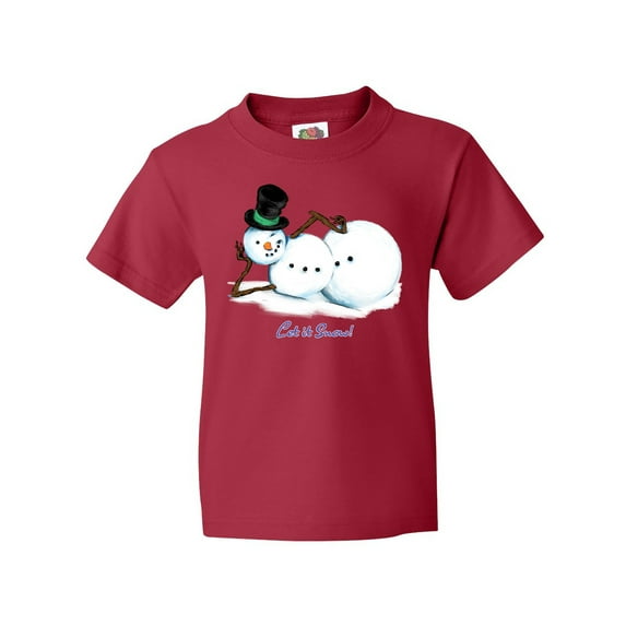 Inktastic Let it Snow Sassy Snowman in Top Hat Youth T-Shirt