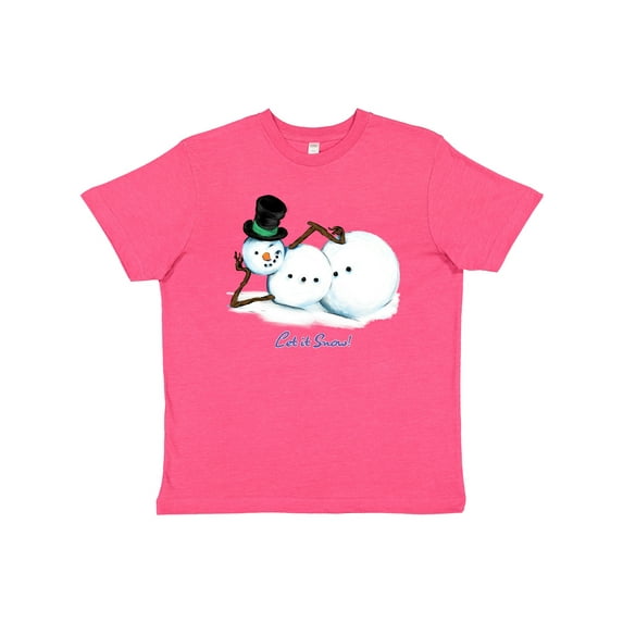 Inktastic Let it Snow Sassy Snowman in Top Hat Youth T-Shirt