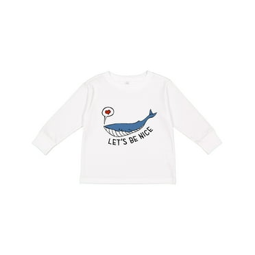 Inktastic Let's Be Nice: Beatrice the whale Boys or Girls Long Sleeve Toddler T-Shirt