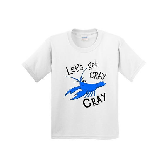 Inktastic Let's Get Cray Cray Cute Blue Crayfish Youth T-Shirt
