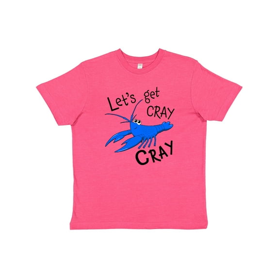 Inktastic Let's Get Cray Cray Cute Blue Crayfish Youth T-Shirt