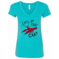 thumbnail image 1 of Inktastic Let's Get Cray Cray Cute Red Crayfish Women's V-Neck T-Shirt, 1 of 5