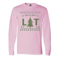 thumbnail image 1 of Inktastic Let's Get Lit Christmas Tree Faux Ugly Sweater Long Sleeve T-Shirt, 1 of 5