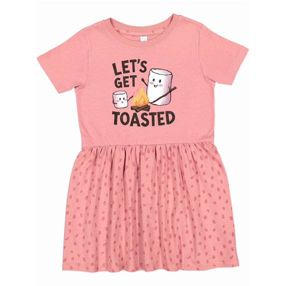 Inktastic Let's Get Toasted Marshmallows Girls Toddler Dress