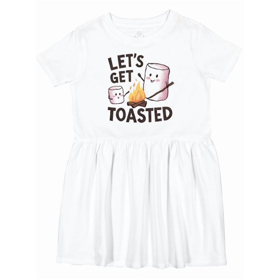 Inktastic Let's Get Toasted Marshmallows Girls Toddler Dress