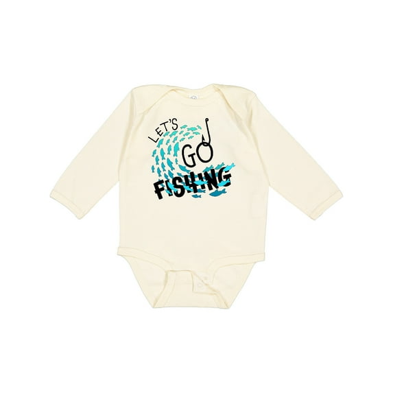 Inktastic Let's Go Fishing Boys or Girls Long Sleeve Baby Bodysuit