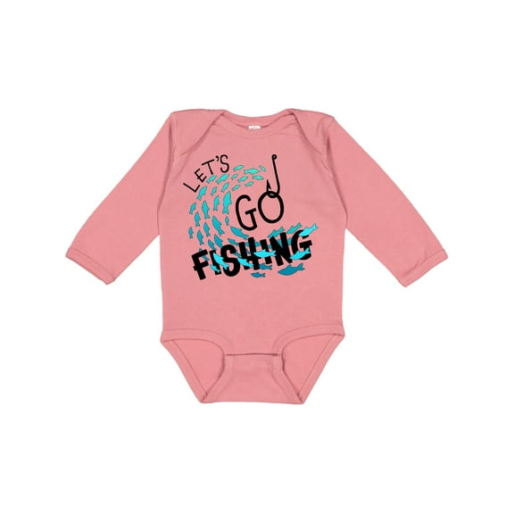 Inktastic Let's Go Fishing Boys or Girls Long Sleeve Baby Bodysuit
