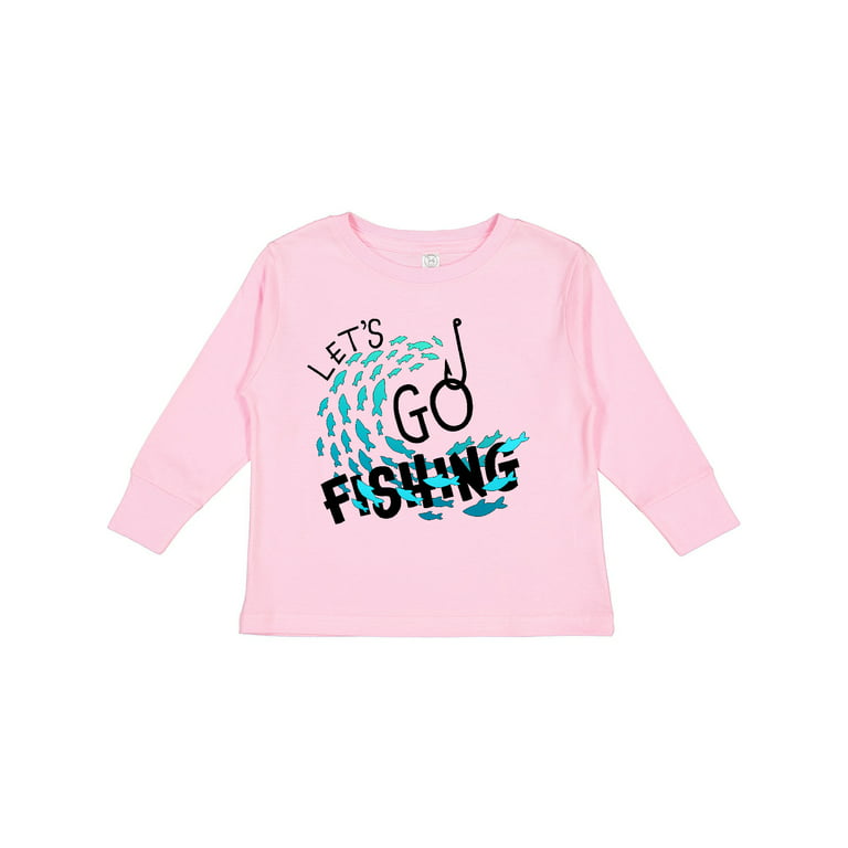 Inktastic Let's Go Fishing Boys or Girls Long Sleeve Toddler T-Shirt