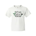 thumbnail image 1 of Inktastic Let's Go Hiking- arrow and leaves Youth T-Shirt, 1 of 5