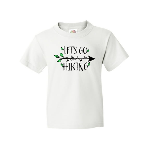 Inktastic Let's Go Hiking- arrow and leaves Youth T-Shirt