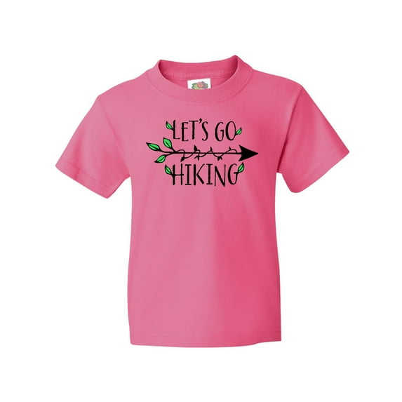 Inktastic Let's Go Hiking- arrow and leaves Youth T-Shirt