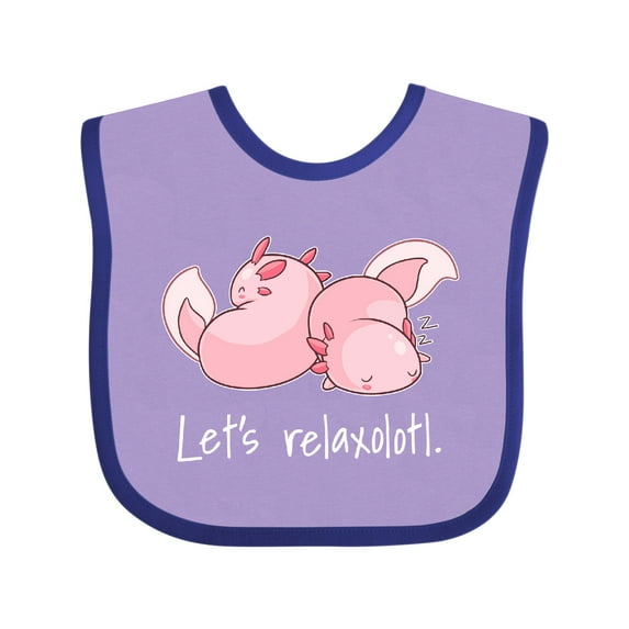Inktastic Let's Relaxolotl with Cute Sleeping Axolotls Boys or Girls Baby Bib