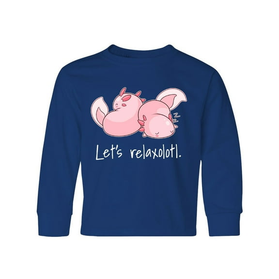 Inktastic Let's Relaxolotl with Cute Sleeping Axolotls Long Sleeve Youth T-Shirt