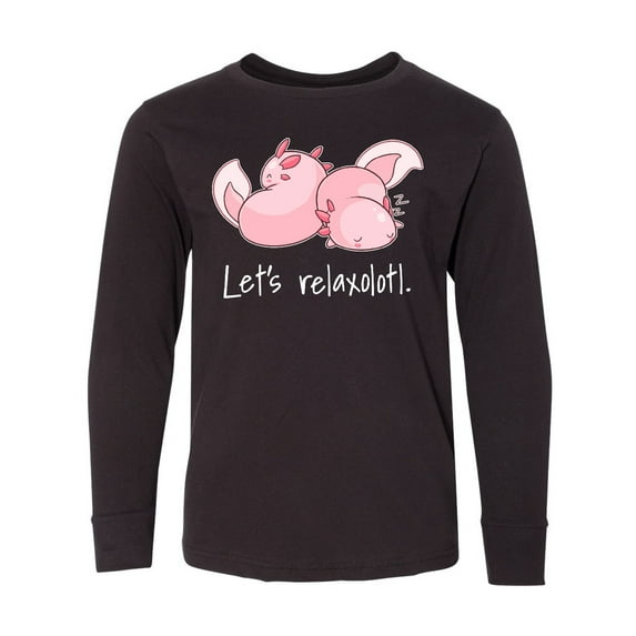 Inktastic Let's Relaxolotl with Cute Sleeping Axolotls Long Sleeve Youth T-Shirt