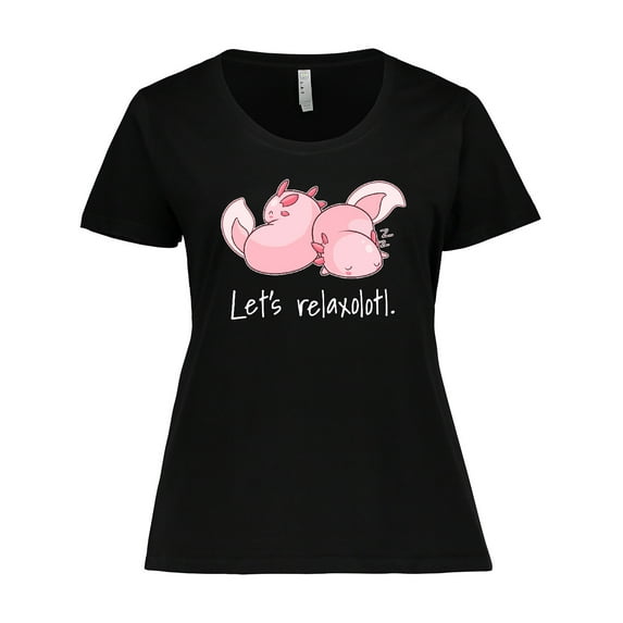 Inktastic Let's Relaxolotl with Cute Sleeping Axolotls Women's Plus Size T-Shirt