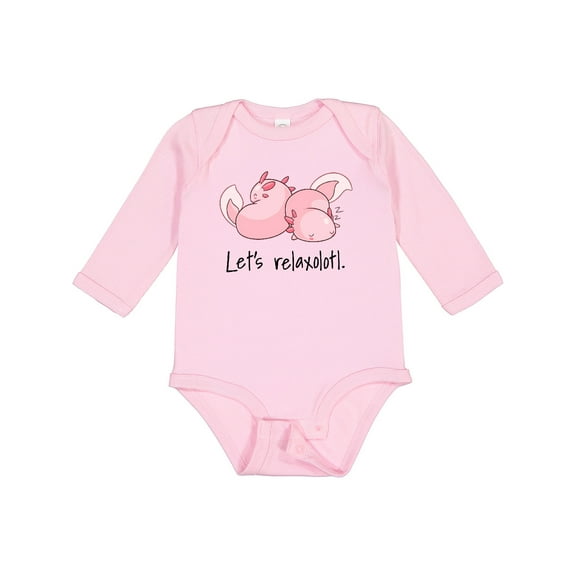 Inktastic Let's Relaxolotl with Sleeping Axolotls Boys or Girls Long Sleeve Baby Bodysuit