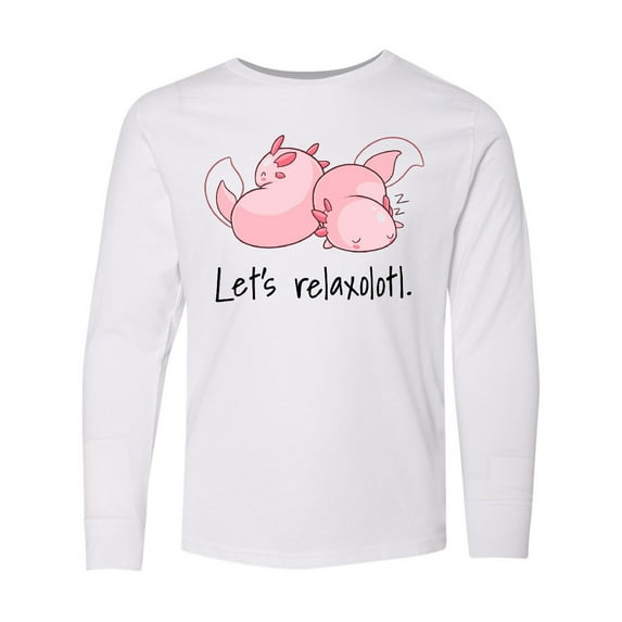 Inktastic Let's Relaxolotl with Sleeping Axolotls Long Sleeve Youth T-Shirt