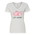 thumbnail image 1 of Inktastic Let's Relaxolotl with Sleeping Axolotls Women's V-Neck T-Shirt, 1 of 5