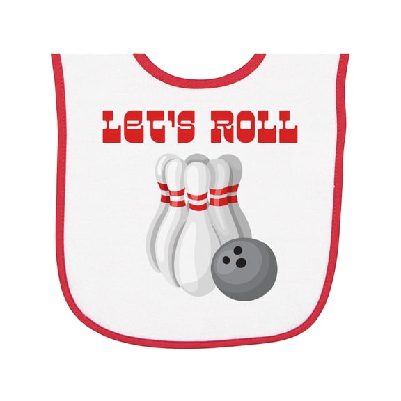 Inktastic Let's Roll Bowling Baby Terry Cloth Bib