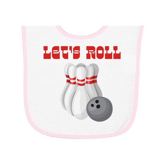Inktastic Let's Roll Bowling Baby Terry Cloth Bib