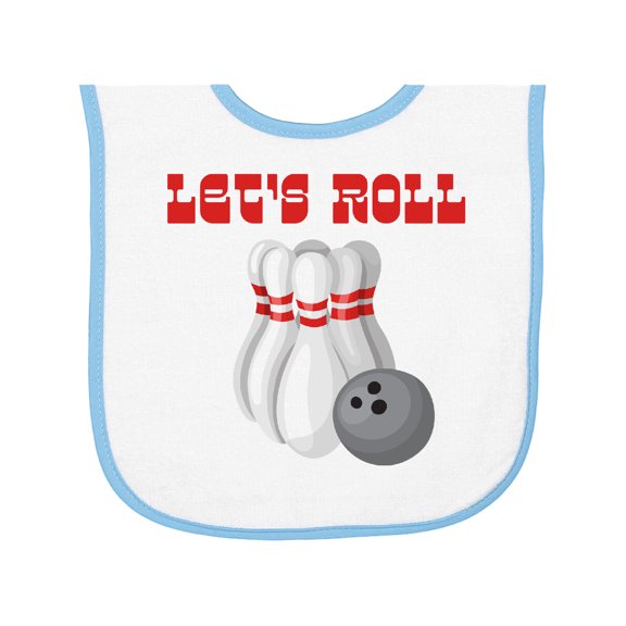 Inktastic Let's Roll Bowling Baby Terry Cloth Bib