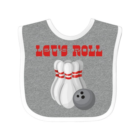 Inktastic Let's Roll Bowling Boys or Girls Baby Bib
