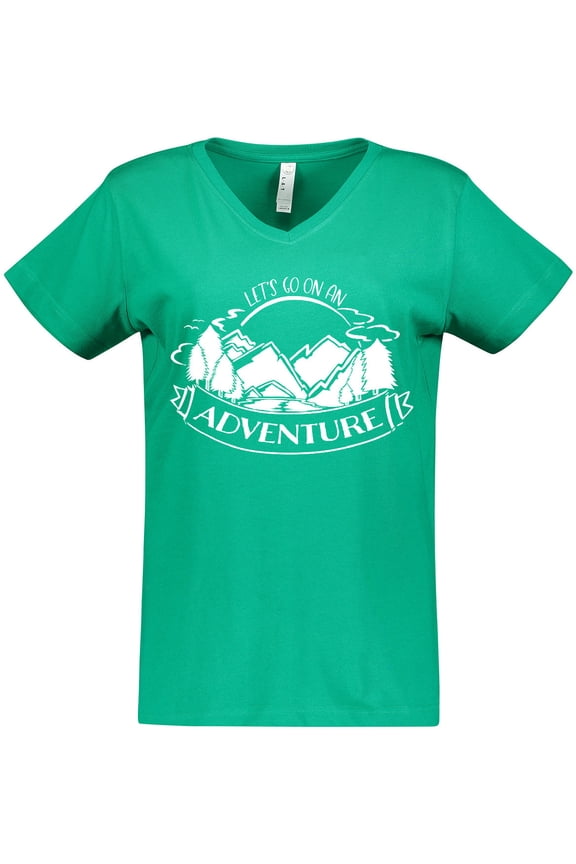 Let's go on an Adventure Mountains Women's V-Neck T-Shirt