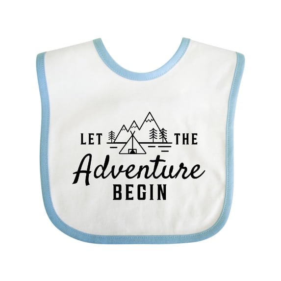 Inktastic Let the Adventure Begin with Camping Tent and Mountains Boys or Girls Baby Bib