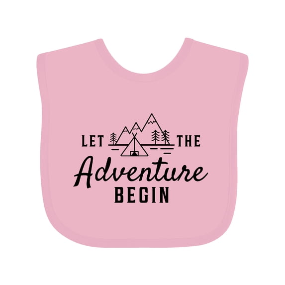 Inktastic Let the Adventure Begin with Camping Tent and Mountains Boys or Girls Baby Bib