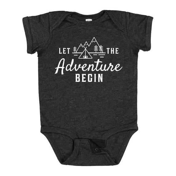 Inktastic Let the Adventure Begin with Camping Tent and Mountains Boys or Girls Baby Bodysuit