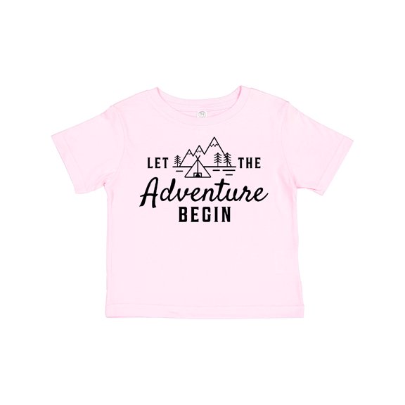 Inktastic Let the Adventure Begin with Camping Tent and Mountains Boys or Girls Toddler T-Shirt
