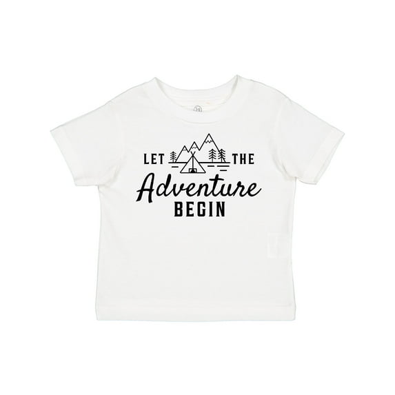 Inktastic Let the Adventure Begin with Camping Tent and Mountains Boys or Girls Toddler T-Shirt