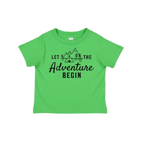 Inktastic Let the Adventure Begin with Camping Tent and Mountains Boys or Girls Toddler T-Shirt